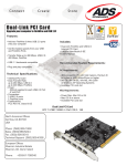 ADS Tech DLX-180 ADS 5-Port Combo USB/Firewire PCI Card