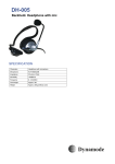 Dynamode Skype Stereo backheld headphone with Mic.