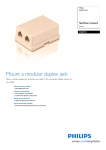Philips SDJ6913 Surface mount Almond Duplex jack