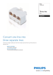 Philips SDJ6070W Three line White Triplex jack