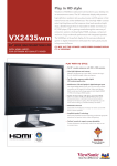 Viewsonic X Series 24” Wide Multifunction LCD