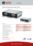 Equip USB 2.0 Aluminium Hub 4 Port