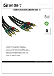 Sandberg Component A/C 3xRCA cable, 1m