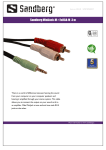 Sandberg MiniJack-M->2xRCA-M 3 m