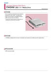 Mitsumi Compact Floppy Disk Drive USB 7 in 1 Media Drive Silver