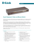 D-Link DKVM-8E, 8-Port Keyboard-Video-Mouse Switch, Stackable