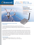 Hawking Technologies Wireless 802.11G USB Print Server