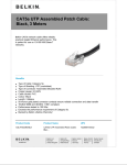 Belkin CAT5e UTP Assembled Patch Cable: Black, 3m