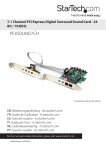 StarTech.com 7.1 channel sound card - PCI Express, 24-bit, 192KHz