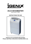 Igenix IG9800 dehumidifier