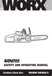 WORX WG368E cordless chainsaw
