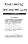 Definitive Technology ProCinema 600