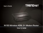 Trendnet TEW-721BRM ADSL2+ Wi-Fi Ethernet LAN Black router