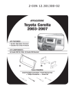 Pioneer Car Fascia kit for Toyoto