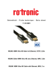 ROLINE HDMI Ultra HD Cable with Ethernet, M/M 2 m