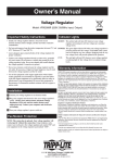 Tripp Lite 1000 Watt Voltage Regulator - Automatic voltage regulation with surge protection