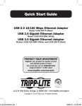 Tripp Lite USB 3.0 SuperSpeed to Gigabit Ethernet NIC Network Adapter, 10/100/1000 Mbps