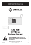 Greenlee LBC-10B battery charger
