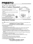 Presto 05811 rice cooker