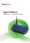 Draytek Vigor2700e ADSL2+ Wi-Fi Ethernet LAN Black, Blue