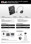 CLUB3D SenseVision USB2.0 to DVI-I Graphics Adapter