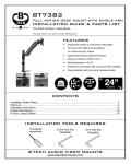 B-Tech BT7382 flat panel desk mount