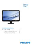 Philips LCD monitor with HDMI, Audio, SmartTouch 224E2SB