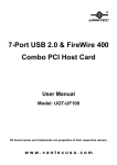 Vantec 7-Port USB 2.0 & FireWire 400 PCI Combo Host Card