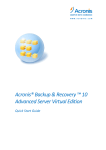 Acronis Backup & Recovery 10 Advanced Server Virtual Edition