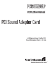StarTech.com 5 Channel Low Profile PCI Sound Adapter Card – 24 Bits