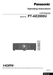 Panasonic PT-AE2000U data projector