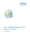 Acronis Backup & Recovery 10 Server, Windows