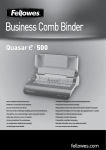 Fellowes Quasar-E 500 Electric Comb Binder