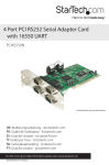 StarTech.com 4 Port PCI RS232 Serial Adapter Card with 16550 UART