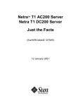 NetraTM T1 AC200 Server Netra T1 DC200 Server