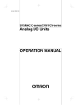 SYSMAC C-series/CVM1/CV-series Analong I/O Units OPERATION