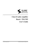 Class D Audio Amplifier Board - TDA7492 User`s