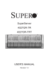 USER`S MANUAL SuperServer 4027GR-TR 4027GR-TRT
