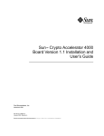 Sun Crypto Accelerator 4000 Board Version 1.1 Installation and