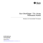 Sun StorEdge™ T3+ Array Releases Notes