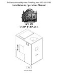 SCF 050 CORN FURNACE Installation & Operations Manual