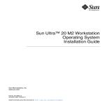 Sun Ultra 20 M2 Workstation Operating System Installation Guide