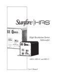 High Resolution Series Subwoofer HRS-8, HRS-1 0, and HRS-12