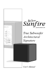 Sunfire True Subwoofer Architectural Signature Owner`s Manual
