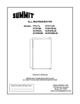 Summit - FF5 & SCR Series - Refrigerator Owner`s Manual | eTundra