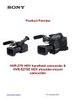 Product Preview HVR-Z7E HDV handheld camcorder & HVR
