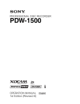 Sony PDW-1500 Operation Manual