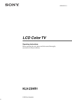 LCD Color TV - Manuals, Specs & Warranty