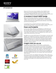 VPCSA3EGX/SI A revolution in Sony® VAIO® design Power and