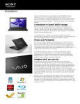 VPCSA3SGX/X A revolution in Sony® VAIO® design Power and